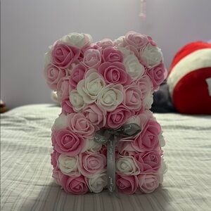 Pink and White Rose Teddy Bear